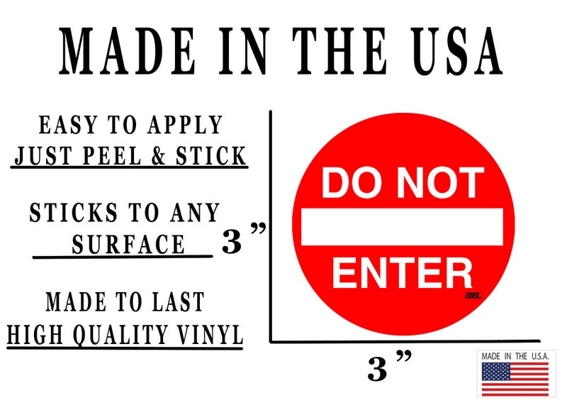 Rogue River Tactical Do Not Enter No Entrance Sticker Sign Warning 3" Pack of 6 Vinyl Decal Indoor Outdoor Window Door Business Retail Store - Image 2